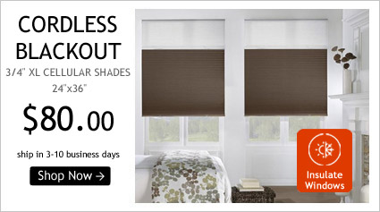 Cordless Blackout 3/4 XL Cellular Shades