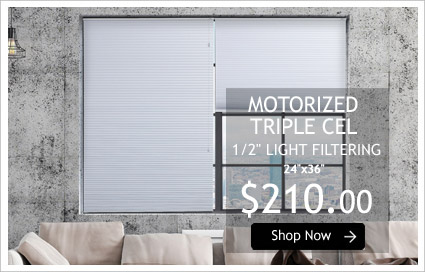 Motorized Triple Cel 1/2 Light Filtering