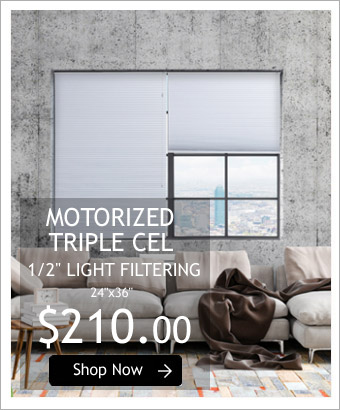 Motorized Triple Cel 1/2 Light Filtering