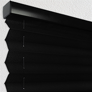 Pleated 1/2" Matte Plane Light Filtering Window Shades Ebony